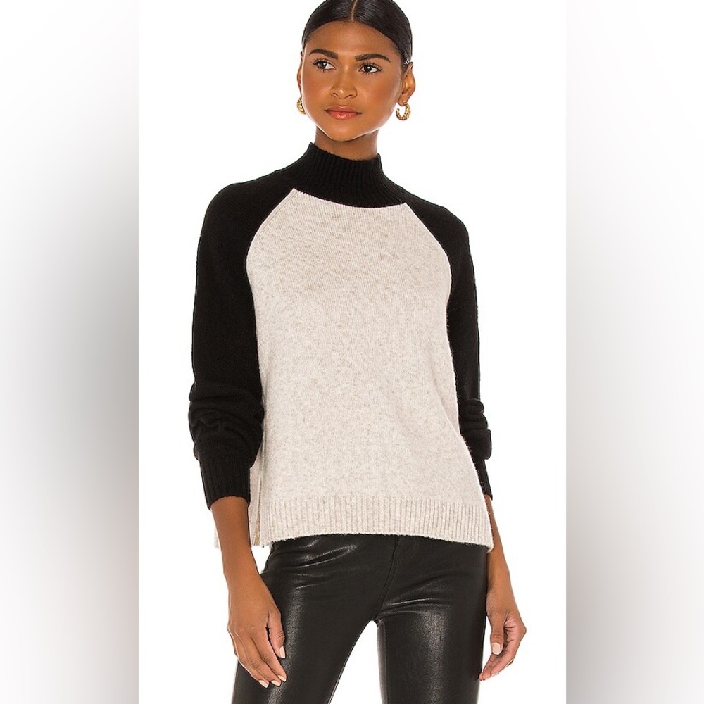 Velvet by Graham & Spencer Aleigh Color Blocked Sweater S Small Cashmere Blend